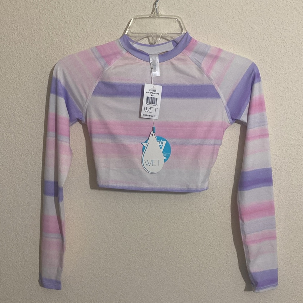 WET Watercolors Light-Weight Rash Guard Top Swimwear Women's Size XS